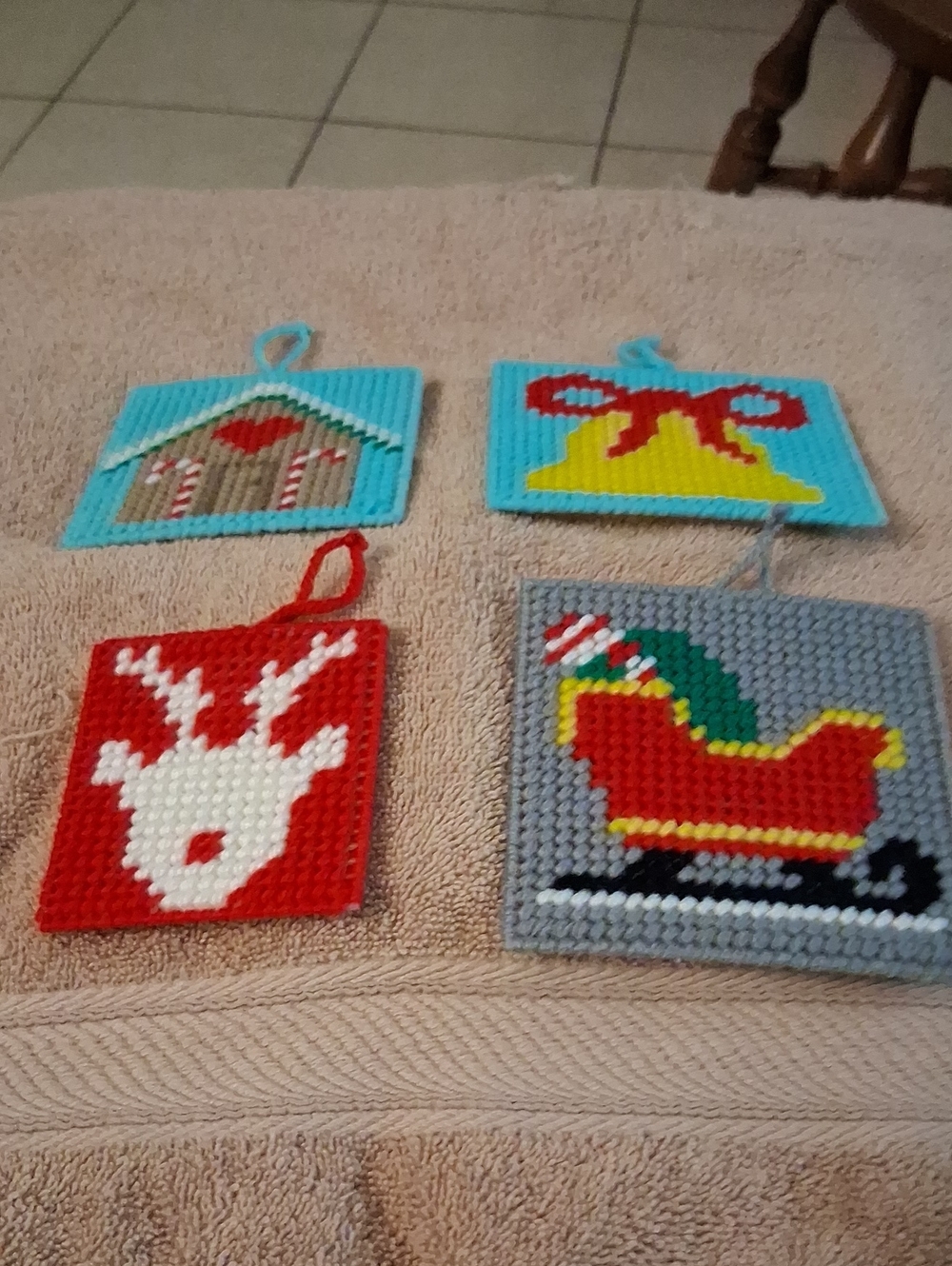 Handmade Christmas Holiday Ornaments - Set Of 4